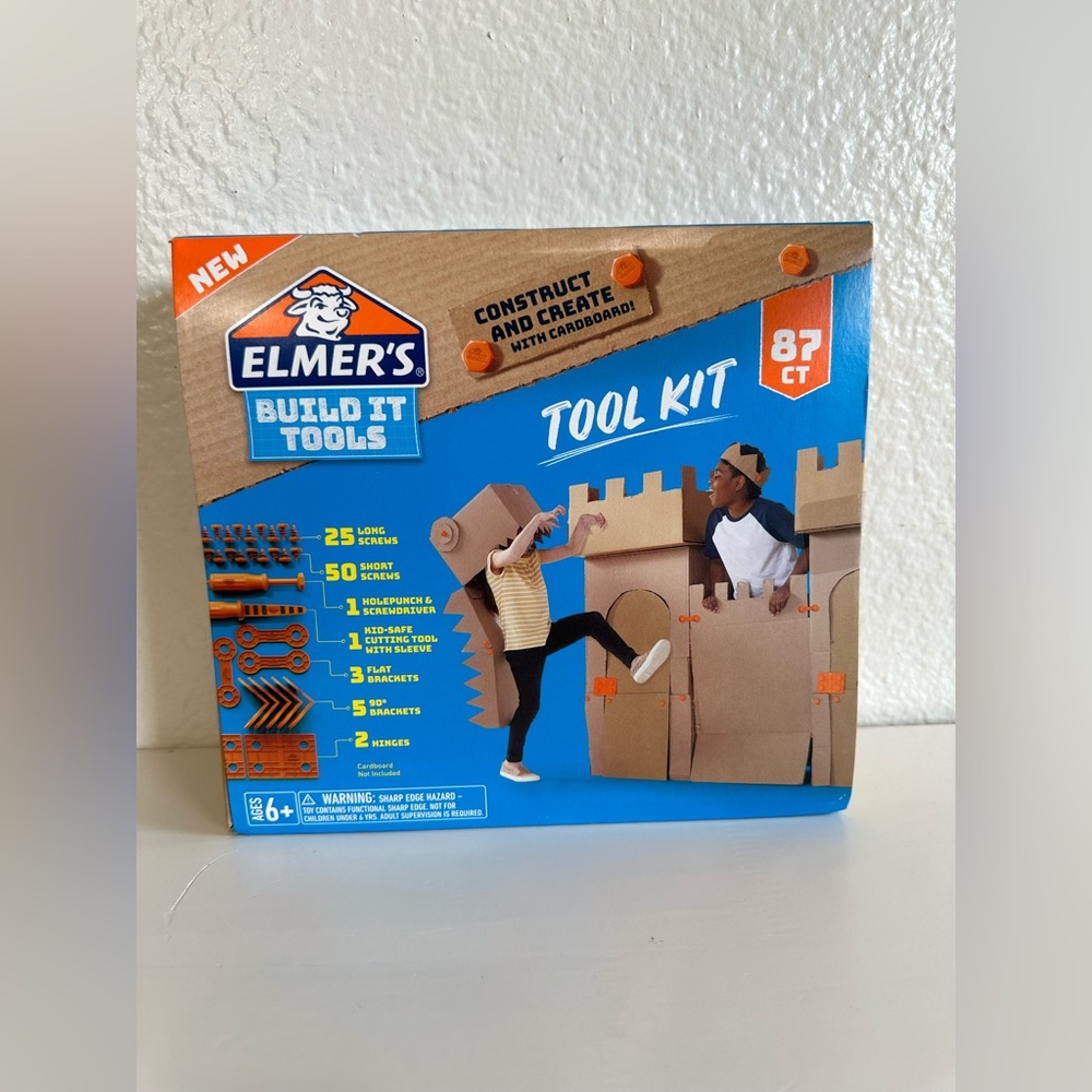 Elmer’s Build It Tools Kit for Kids Construct And Create With Cardboard 87Ct New